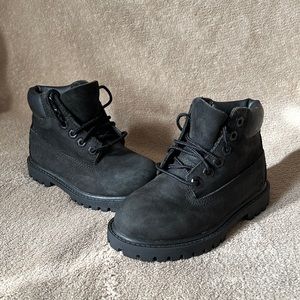 Kids black timberland boots